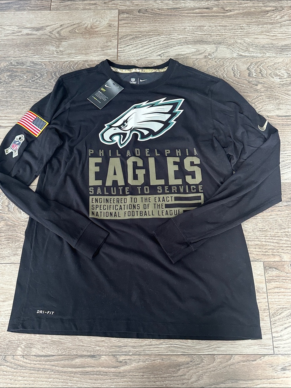 Nike Black Philadelphia Eagles Salute To Service Long Sleeve Shirt